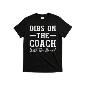 Dibs-on-the-coach-with-the-beard-coach's-wife-gift-t-shirt_dot8719595-at_black_product_image Men's T-Shirt Comfort Machine Washable Valentine's Day Gifts Breathable