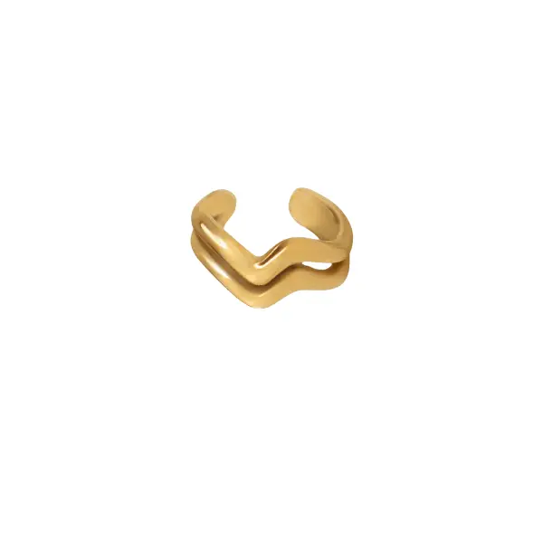 Wave Ear Cuff Single Gold or Silver Earring