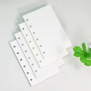 A7 6-Hole Loose-Leaf Refill Pages, 45 Sheets, Thick Paper, Crosshatch Grid Blank Inner Pages, Diary Notebook Replacement