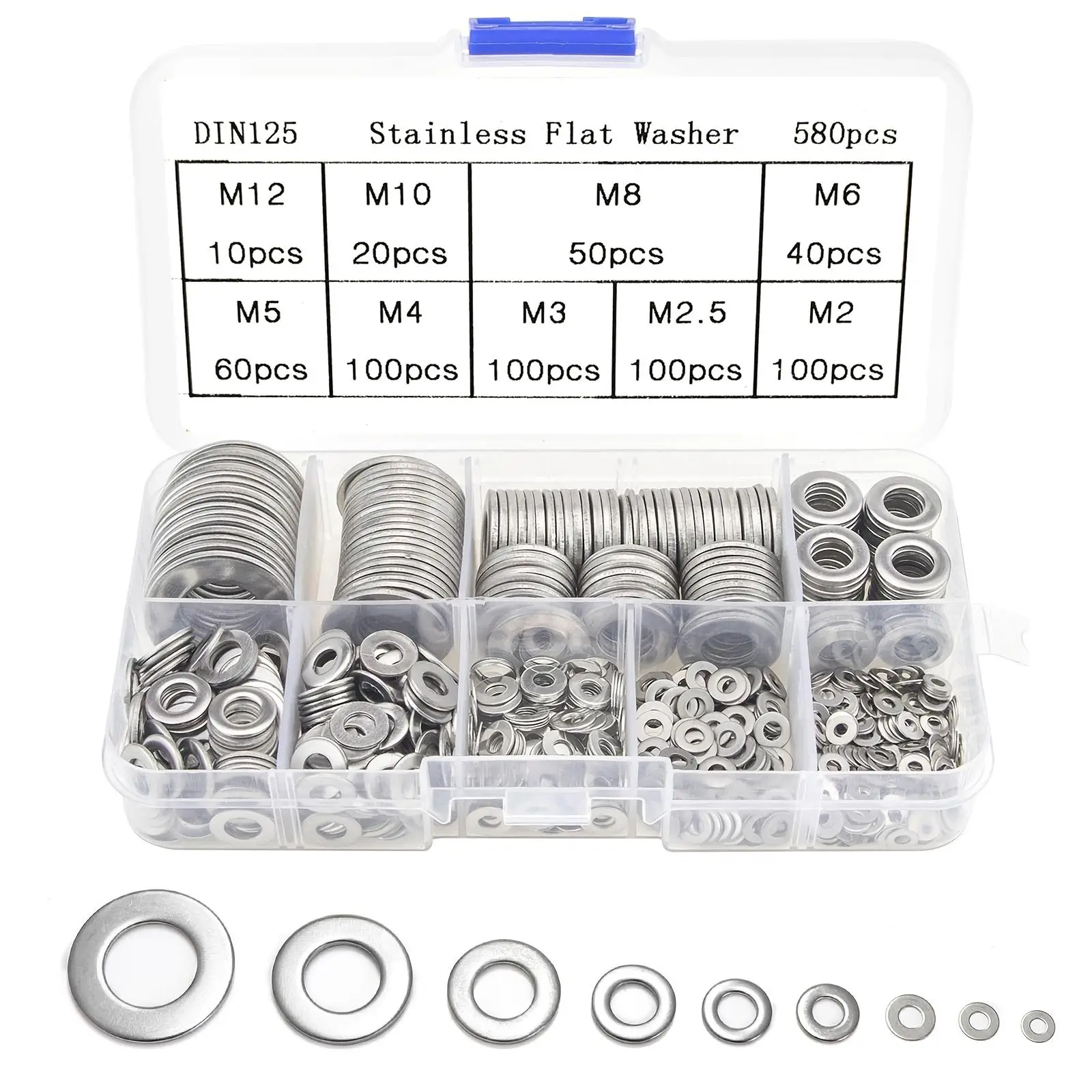 Flat Washer Tool Kit, Multipurpose Screw Washer Set Automotive Tools, Multifunctional Screw Gasket Tool Set, Flat Washers for Summer
