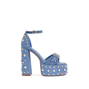 EVGENIA-DENIM BLOCK SANDAL