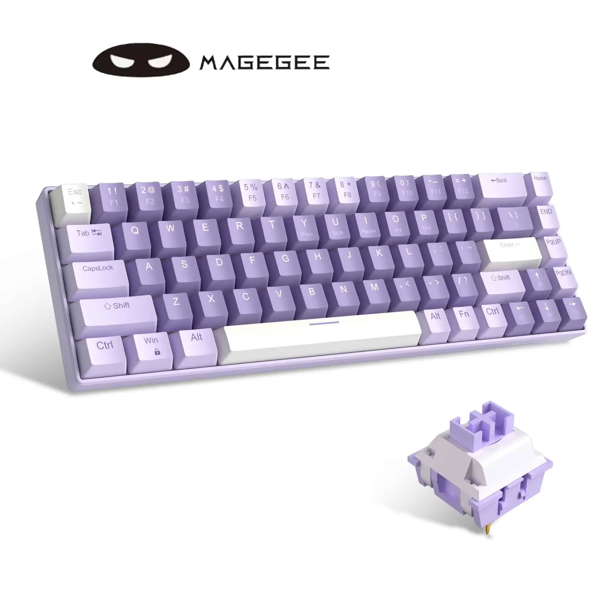 MageGee MK-BOX 65% Portable Mechanical Gaming Keyboard with Switch, LED Backlit Compact 68 Keys Mini Wired Office Keyboard for Windows Laptop PC Mac,