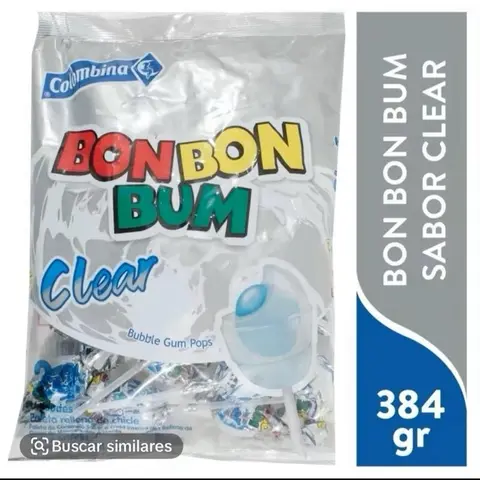 Bon bon bum Colombina CLEAR - 24PK Candy Sweet Fruit Sugar Fruity Chewy squashies Bonbon Snack