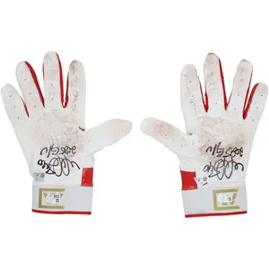 Willson Contreras St. Louis Cardinals Autographed Game-Used White and Red Nike Batting Gloves from the 2025 MLB Season with "Game Used" Inscription - NF70453368-69 - Fanatics Authentic Certified