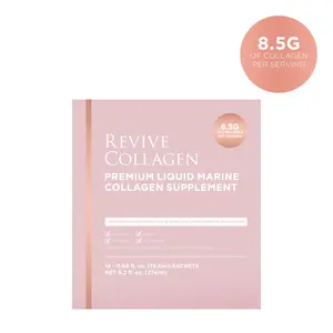 Revive Collagen Premium — Hydrolyzed Marine Collagen Drink for Women, 8,500MG, with Hyaluronic Acid, Aloe Vera Juice, Revive Skin Health, Hydration, Hair & Skin, Lemon & Lime Flavour — 14 Sachets