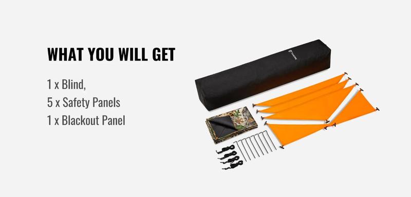 [Tidewe Hunting Winter] Tidewe Vis360 See Through Ground Blind Swing Door | 360° Camouflage Pop Up Hunting Blind for 2/3 Person | Portable Deer Blind with Orange Cover #Christmas Deal