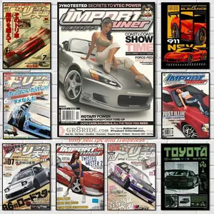 Vintage Car Poster Aesthetic Sticky Waterproof Print Home Bedroom Decor Easy-To-Apply Durable Multiple Sizes, Sublimated Prints, High Definition