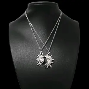 16" Sun Friendship Necklace Set - Silver