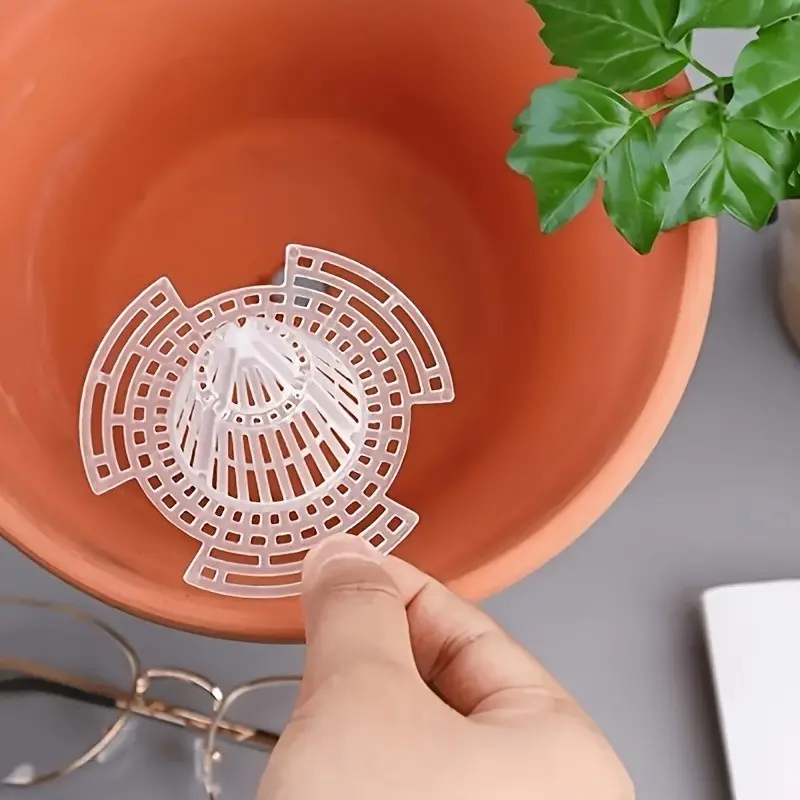 15pcs/20pcs Plant Pot Bottom Filter, Durable Plastic Cone Root Protector, Cage Structure, Prevent Rot, Enhance Drainage, Indoor/outdoor Use, Indoor Outdoor Planter, Garden Supplies