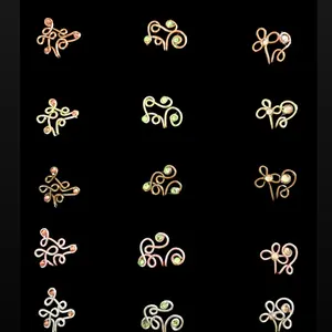 Goddess Nose Cuff Bundle Unisex Non-Piercing Nose Jewelry with Elegant Design and Sparkling Stones