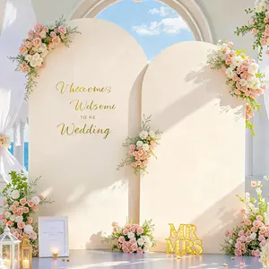 Arch Backdrop Cover 2 Set - 7.2 and 6ft Arch Backdrop Cover Spandex Wedding Arch Stand Covers for Birthday Party Holiday Parties Baby Shower Girls Bridal Shower Photo Balloon Arch Covers Stretchy Backdrop Background Easy Display