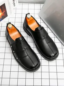 Men's Business Formal Lace Up Dress Shoes, Fashionable Retro Casual Style Oxford Shoes for Work Office, Male All-match Commuter Low Top Shoes for Daily Wear, Round Toe Footwear