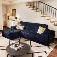 114" Blue Starry Sky Fabric Left Chaise