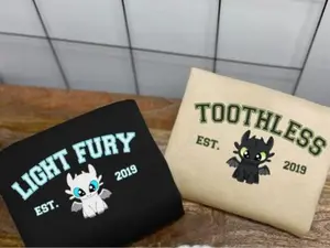 Matching Couple Toothless and Light Fury Print Shirt, Dragon's Couple Shirt, How To Train Your Dragon, Valentines Couple Cartoon Movie Shirt, Couple Shirt Cotton Fabric Casual Clothes