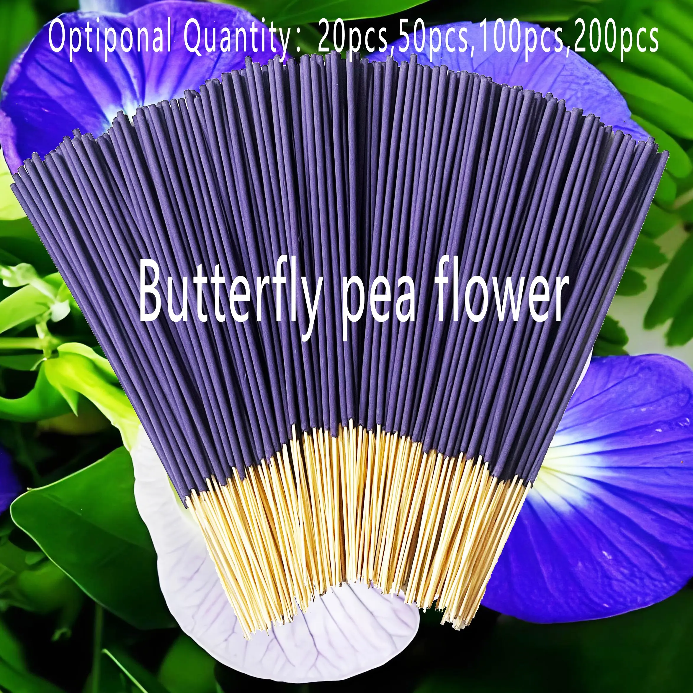 Butterfly Pea Flower Scented Bakhoor Incense Stick, 22cm Long-Lasting Fragrance, Bamboo Wick, Ideal for Home Decor, Stress Relief, Air Purification