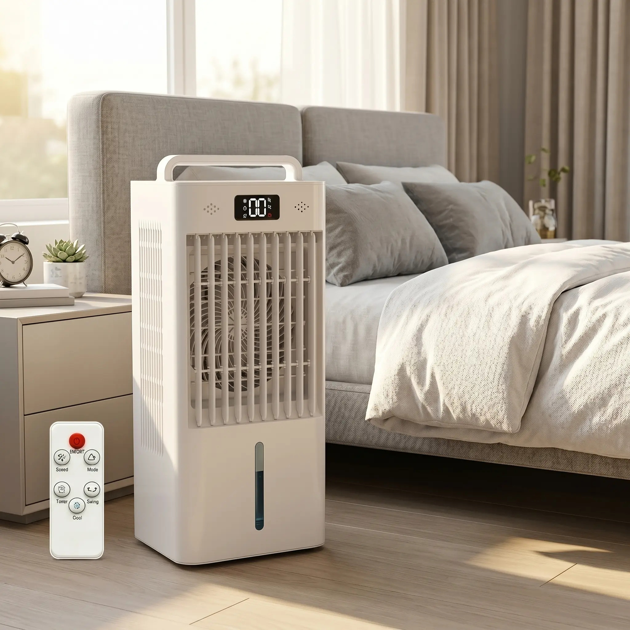 10L Portable Evaporative air cooler fan, 3-in-1 Windowless Personal AC Cooling Fan with HEPA Filter, Reusable Ice Boxes & Remote Control for Bedroom & Office,fan that blows cold air