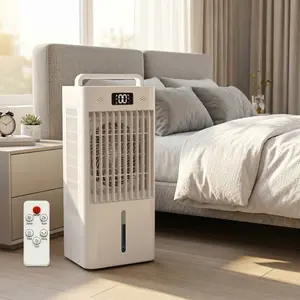 10L Portable Evaporative 	 air cooler fan, 3-in-1 Windowless Personal AC Cooling Fan with HEPA Filter, Reusable Ice Boxes & Remote Control for Bedroom & Office