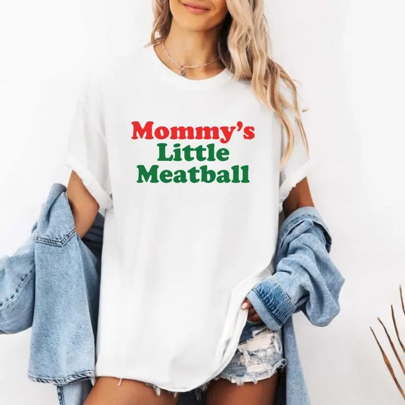 [Sale up to 30%] Mommy's Little Meatball Unisex Heavy Cotton Tee, Funny Italy Shirt T- shirt