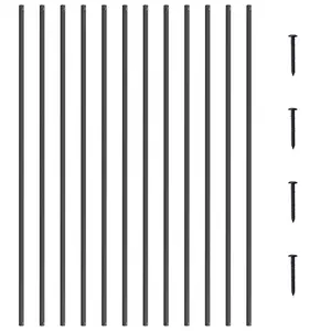 TikTokShopBlackFridayVEVOR Staircase Metal Balusters, 44'' x 0.5'' Square Aluminum Alloy Decorative Banister Spindles, 11 Pack Deck Baluster with Screws, Classic Hollow Straight Deck Railing Satin Black Powder Coated