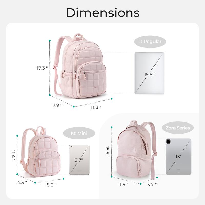 BAGSMART Quilted Laptop Backpack for Women–Regular Size with 32OZ Pockets Water-Resistant College & Travel Backpack, Fits 15.6”Laptop and Mini Size(11.4" × 8.2" × 4.3") Fits 9.7”Laptop TikTokShopHolidayHaul BAGSMART Quilted Laptop Backpack for Women–Regular Size with 32OZ Pockets Water-Resistant College & Travel Backpack, Fits 15.6”Laptop and Mini Size(11.4" × 8.2" × 4.3") Fits 9.7”Laptop TikTokShopHolidayHaul