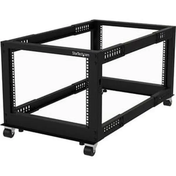 Startech Steel Freestanding Open Frame Server Rack Organiser - 21" Height, 44.1" Length, 22-40.30" Adjustable Depth Utility Rack with 1200 lb Capacity
