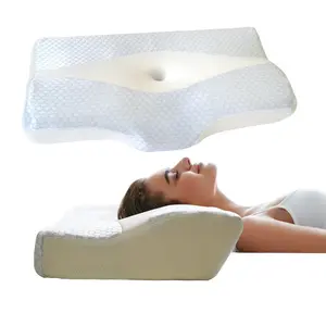[Reidio] Cervical Pillow Neck Support Pillows for Sleeping Bed Pillow with Breathable Cooling Pillowcase Contour Memory Foam Pillow for Neck Pain Ergonomic Design 2 Heights for Side & Back Sleepers