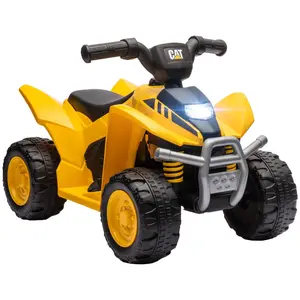 Kids ATV, 6V Four-Wheeler for Kids, Electric Ride on ATV with Horn, LED Headlights, Single-Button Start for 18-36 Months, Yellow