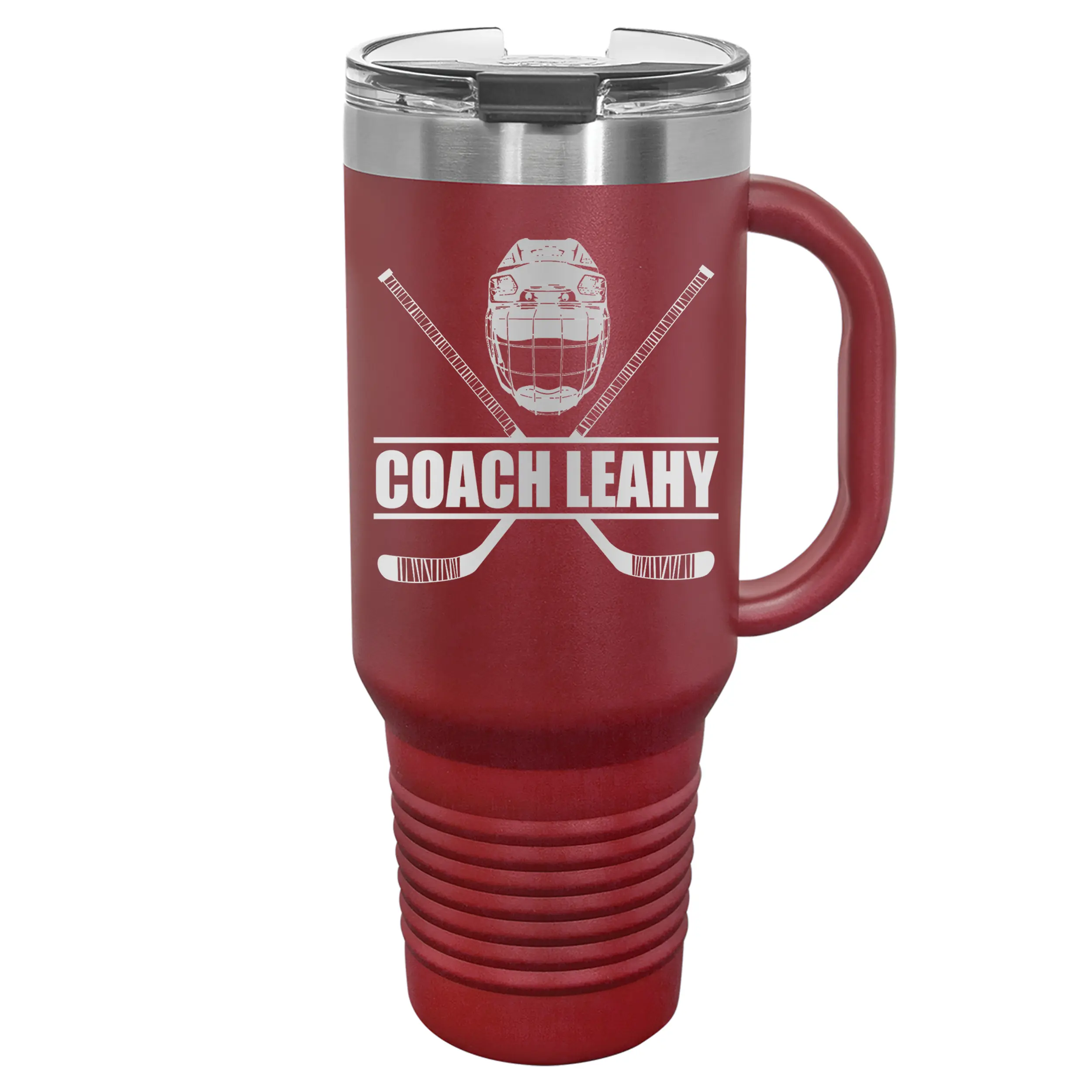 Ice Hockey Travel Mug — 40-oz Custom Coach Tumbler With Straw — Team Gift