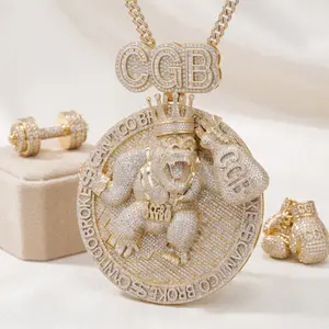 American-style street-style diamond-studded diamond pendant, street style at its best, CGB vintage heavy-duty Cuban pendant, the best gift for friends during the holidays, suitable for both men and women