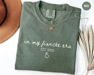 Personalized Fiancée Era Shirt, Comfort Colors Engaged Graphic Tees, Custom Future Mrs. Shirt, Engagement Gift, Bridal Shower Bachelorette Tshirt Top