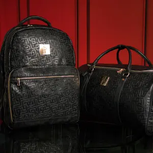 Monogram Leather 2 Bag Set (Commuter and Duffle)