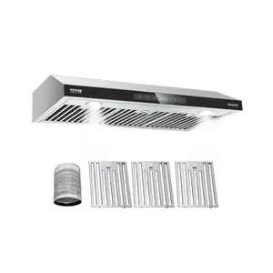 VEVOR Under Cabinet Range Hood,  36 Inch Kitchen Vent Hood, 900CFM Dual Motors Stainless Steel Stove Hood, with Gesture & Touch Control, LED Light, and 4-Speed Exhaust Fan