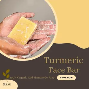 BBM Turmeric Face Bar 100% Organic and Handmade Soap for Skincare - Facial