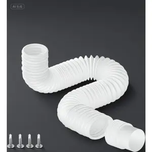 Flexible Gutter Downspout Extension for Rainwater Drainage, Extendable from 21 to 62 Inches, White Downspout Adapter Fits 4"x3" Pipes, Durable Gutter Extender for Outdoor Use, Adjustable Length for Easy Installation