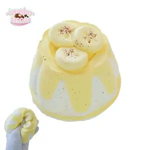 [WenQing Taba Squishy] Handmade taba squishy/banana pudding Sticky Squeeze Toys Gift for kids gift Taba taba squishies Gifts For Children's Day Stress Relief Toy Banana pudding 243g squishy deck stress ball