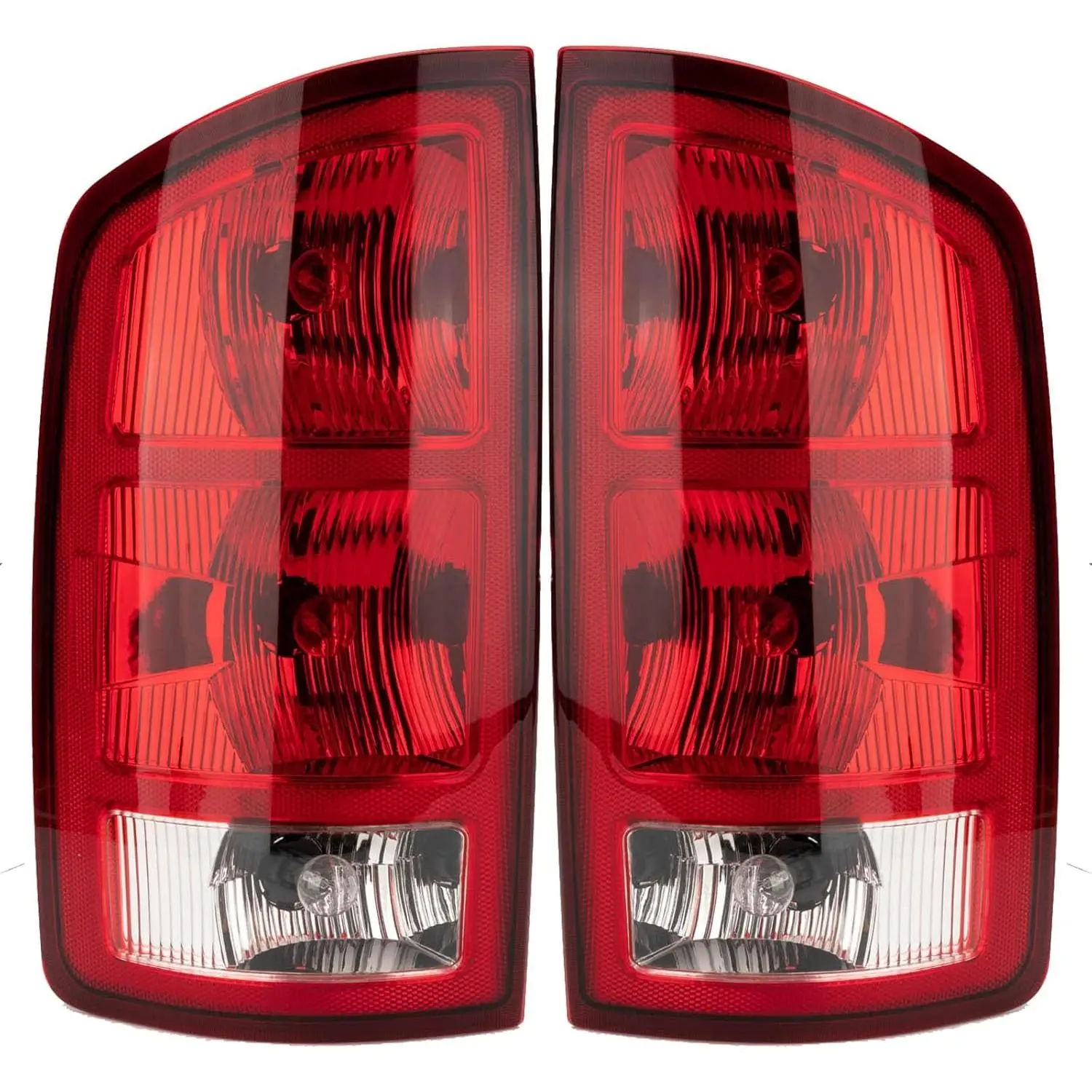 LED Tail Light Assembly - Driver & Passenger Side Plastic Brake Light with Blinker, Bulb, Wiring Harness, Waterproof, Corrosion Resistant, Long-Lasting for 2002-2006 Ram 1500,2500,3500 Pickups (CH2800155,CH2800147,CH2819107), Car Lighting Accessories