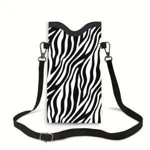 Zebra Stripe Print Artificial Leather Phone Bag with Adjustable Strap, Portable Phone Case with Crossbody Neck Strap, Mobile Phone Pouch, Cross Body Bags