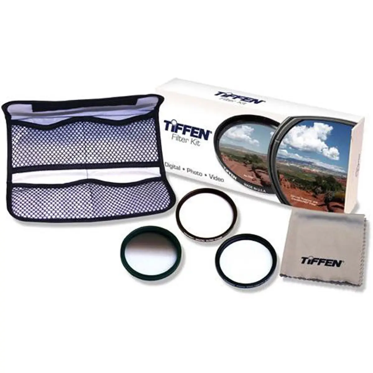 Tiffen 72DPSLRKit 72mm Durable Digital Pro SLR Glass Filter Kit - Threaded Mount, Microfiber Cloth, Color-Grad ND.6 Filter for DSLR Cameras, Landscape Photographers (Balanced Exposure, Dust Protection, Crystal-Clear Images, Dreamy Quality)