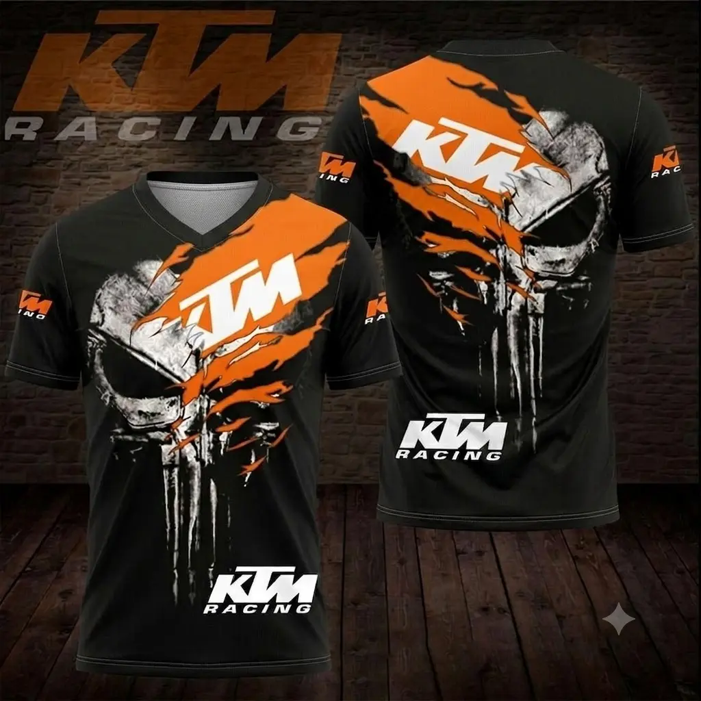 KTM #4 Motorsport 3D Jersey Shirt - Men’s/Women’s Sporty Chic Athletic Fit, Breathable Lightweight Crew Neck, Speed Graphic Multi-Size Performance Tee for Racing Fans