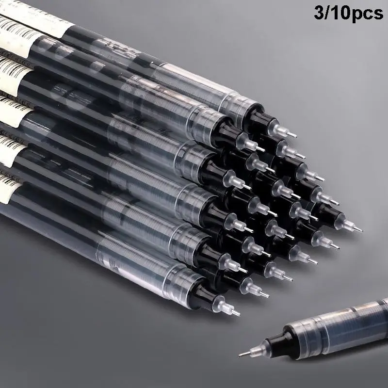 0.5mm Black Ink Gel Pen, Quick Dry Gel Pen, Straight Liquid Neutral Pen, Students Writing Stationery for School Office, Exam Supplies Stationery