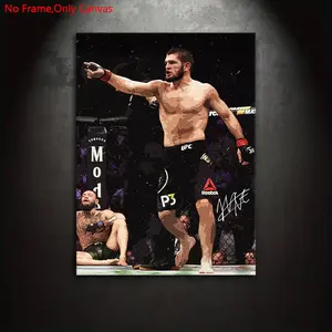 1 piece/set frameless canvas painting print poster,classic realistic fighting art,Boxing Mma Khabib Nurmagomedov,perfect gift for mixed martial arts fans,ideal gift for bedroom,living room,dormitory corridor,kitchen,mural,wall decoration,room decoration