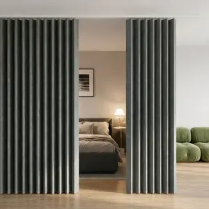 No-Drill Blackout Room Divider Curtain with Hooks, Renter-Friendly Privacy Partition for Studio Apartment & Dorm, Easy Install Space Divider