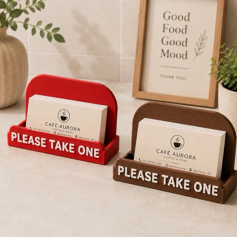 Business Card Holder | Please Take One Display | Countertop Card Stand | Trade Show Display | Small Business Marketing