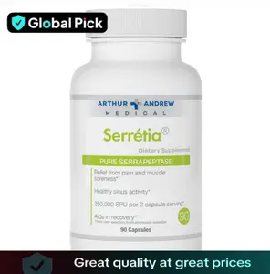 Arthur Andrew Medical Relieves muscle soreness and injury and promotes muscle recovery,Arthur Andrew Medical, Serretia, Serrapeptase Formula for Muscle and Sinus Support, 180 Capsules