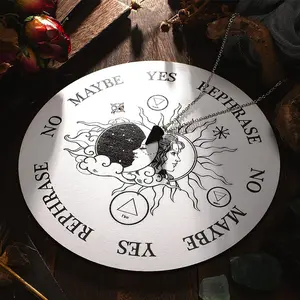 Sun and Moon Pendant Wooden Witchcraft Divination Board, Crystal Pendant Spirit Altar Decoration, Energy Stone Display Stand, Used for Spirit Altar Decoration - Sun and Moon Phase, Mysterious Room Decoration, Home Decoration, Home Decor Ornaments