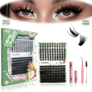 CoolleMi Rebel 189PCS Lash Clusters Kit | 10-16mm Dense 3D Wispy Extensions | Waterproof Long-Lasting Bond & Seal | Summer Music Festival Makeup | Get Flawless Salon Look At Home | #SummerVibes #GlobalPicks