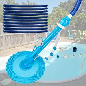 Auto Swimming Pool Cleaner with 10pcs Durable Hose Blue