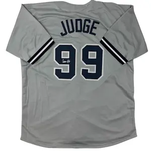 Autographed Aaron Judge #99 New York Baseball Jersey, Classic Throwback Design, Perfect Gift for Baseball Fans