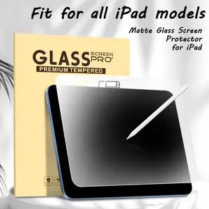 iPad Matte Tempered Glass Tablet Screen Protector, Fits 5-11th Gen & Pro Models, Anti-Glare Design, Shock Resistant, Waterproof Protection
