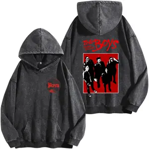 Vintage The Boys Limited Edition Graphic Washed Hoodie – Unisex Washed Cotton TV Series Tee, Oversized Streetwear Shirt for Men Women, Gift for Fan, Gift for Him, The Boys Shirt